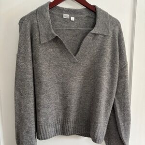 V-Neck Collared Sweater